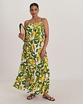 Maxi Beach Dress Lemon Print