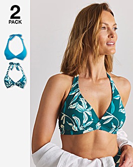 Value 2 Pack Value Halterneck Bikini Tops