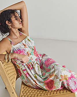 Figleaves Cotton Maxi Beach Dress Floral Print