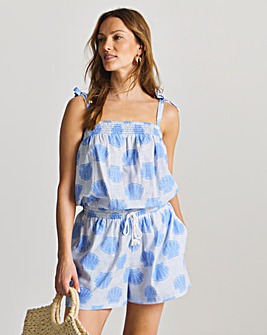 MAGISCULPT Playsuit Striped With Shell Print