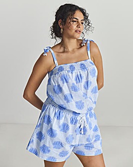 MAGISCULPT Playsuit Striped With Shell Print