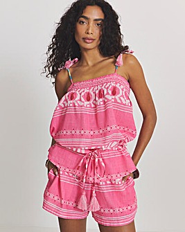 Cotton Top and Shorts Beach Co-Ord Set