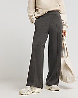 Charcoal Ponte Wide Leg Trousers