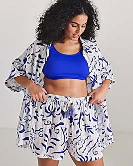Printed Graphic Oversized Beach Shirt and Short Co-Ord Set