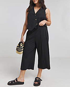 Black Ponte Culotte Trousers