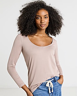Pink Scoop Neck Top