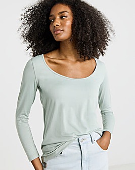 Sage Scoop Neck Top