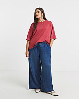 Dusty Red Slub Crew Neck T-Shirt