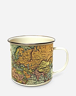 Map of the World Enamel Mug - Pale