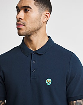 Skull Embroidered Polo Long