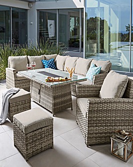 Lucca Corner Set with Firepit Table