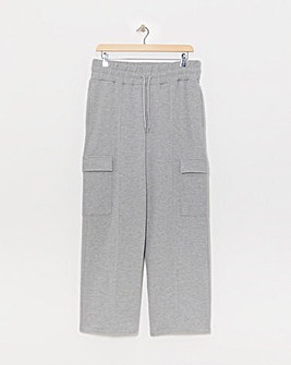 Grey Marl Wide Leg Cargo Joggers