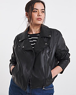 Black Faux Leather Essential Biker Jacket