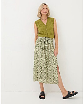 FatFace Sacha Damask Floral Midi Skirt