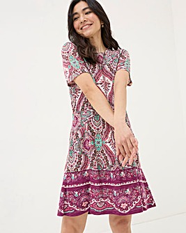 FatFace Simone Detail Paisley Jersey Dress