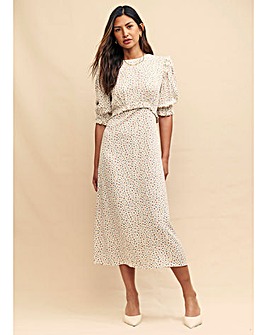 Nobody's Child White Ditsy Floral Felicia Midi Dress