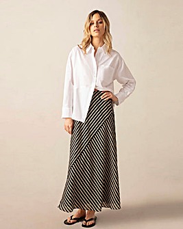 Ro&Zo Bias Stripe Maxi Skirt