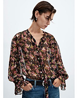 Mango Semi- Transparent Flowy Blouse