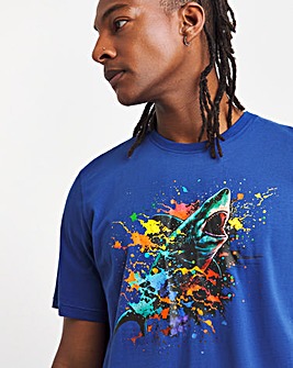 Joe Browns Paint Splatter Shark T-Shirt Long Length