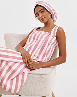 Pretty Secrets Cotton Towelling Shower Wrap and Turban