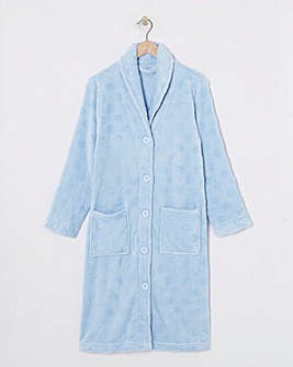 Pretty Secrets Button Through Fleece Dressing Gown