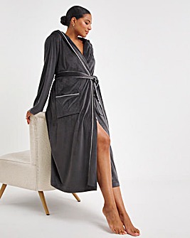 Pretty Secrets Velour Ribbed Maxi Dressing Gown