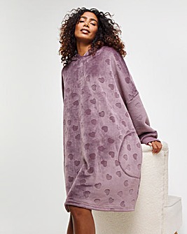 Pretty Secrets Jacquard Oversized Hooded Lounge Dress