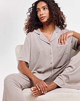 Pretty Secrets Supersoft Ribbed Button Through Pyjama Set