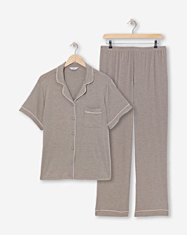 Pretty Secrets Supersoft Ribbed Button Through Pyjama Set
