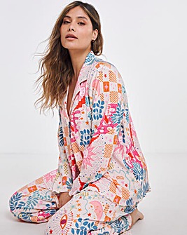 Button Through Plisse PJ Set