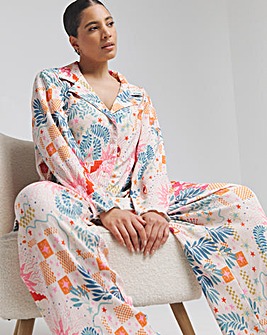 Button Through Plisse PJ Set