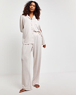 Pretty Secrets Brushed Ribbed Button Through Pyjama Set