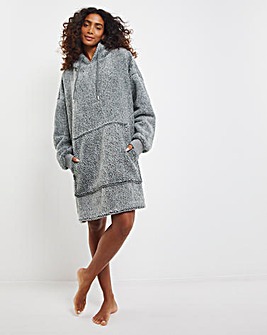 Supersoft Borg Oversized Hooded Lounge Dress