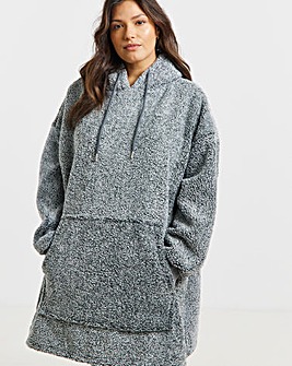 Supersoft Borg Oversized Hooded Lounge Dress