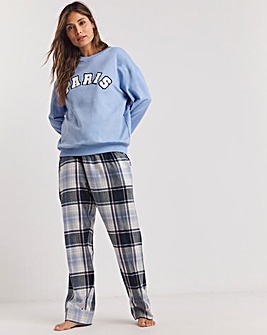 Paris Sweatshirt With Check Pyjama Trouser