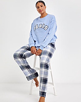 Paris Sweatshirt With Check Pyjama Trouser