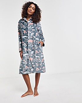 Julipa Fleece Button Through Maxi Dressing Gown