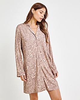 Leopard Print Viscose Blend Nightie