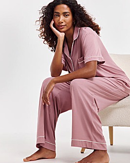 Pretty Secrets Supersoft Ribbed Button Through Pyjama Set