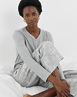 Henley Top Foil Print Lounge Set
