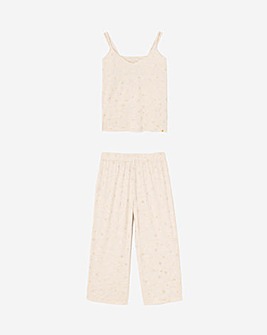 Pretty Lounge Snowflake Fold Top Culotte Pyjama Set