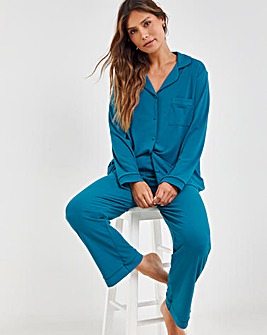 Pretty Secrets Supersoft Ribbed Button Through Pyjama Set