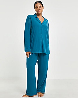 Pretty Secrets Supersoft Ribbed Button Through Pyjama Set