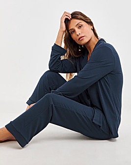 Pretty Secrets Supersoft Ribbed Button Through Pyjama Set