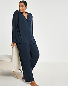 Pretty Secrets Supersoft Ribbed Button Through Pyjama Set