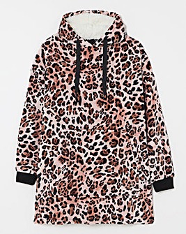 Pretty Secrets Oversized Hooded Lounge Dress with Elasticated Sleeve and Socks