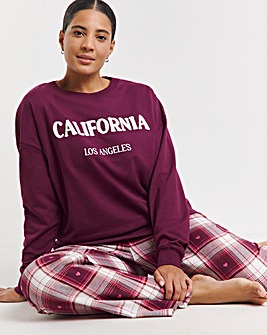 Sweatshirt With Woven Pyjama Bottom