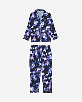 Figleaves Stretch Satin Button Through Pyjama Set