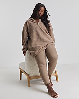 Pretty Secrets Borg Longline Oversized Hooded Dress with Matching Leggings