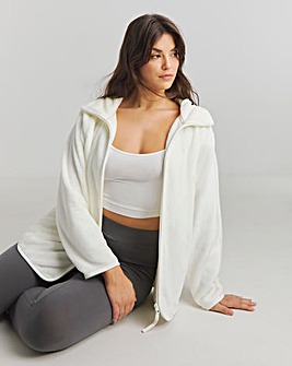 Pretty Secrets Contrast Fleece Zip Through Snuggle Top